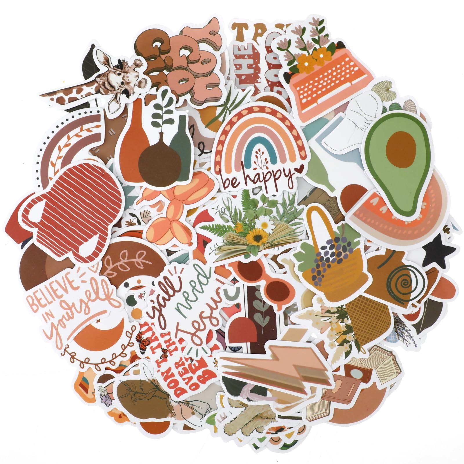 100PCS Boho Sticker Packs Aesthetic Vibes Stickers Cute Water Bottle Stickers Vinyl Waterproof Minimalist Abstract Graffiti Line Art Decor for Adults Laptops Notebooks Scrapbooking Journaling