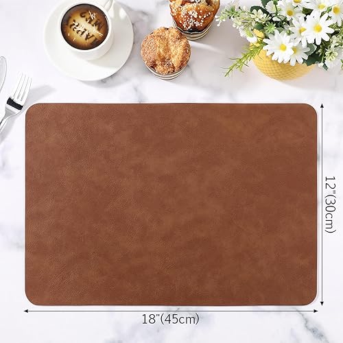 Miniatura 2 de 12 manteles individuales de piel sintética, manteles individuales de doble cara, impermeables, a prueba de aceite, resistentes a las manchas, al