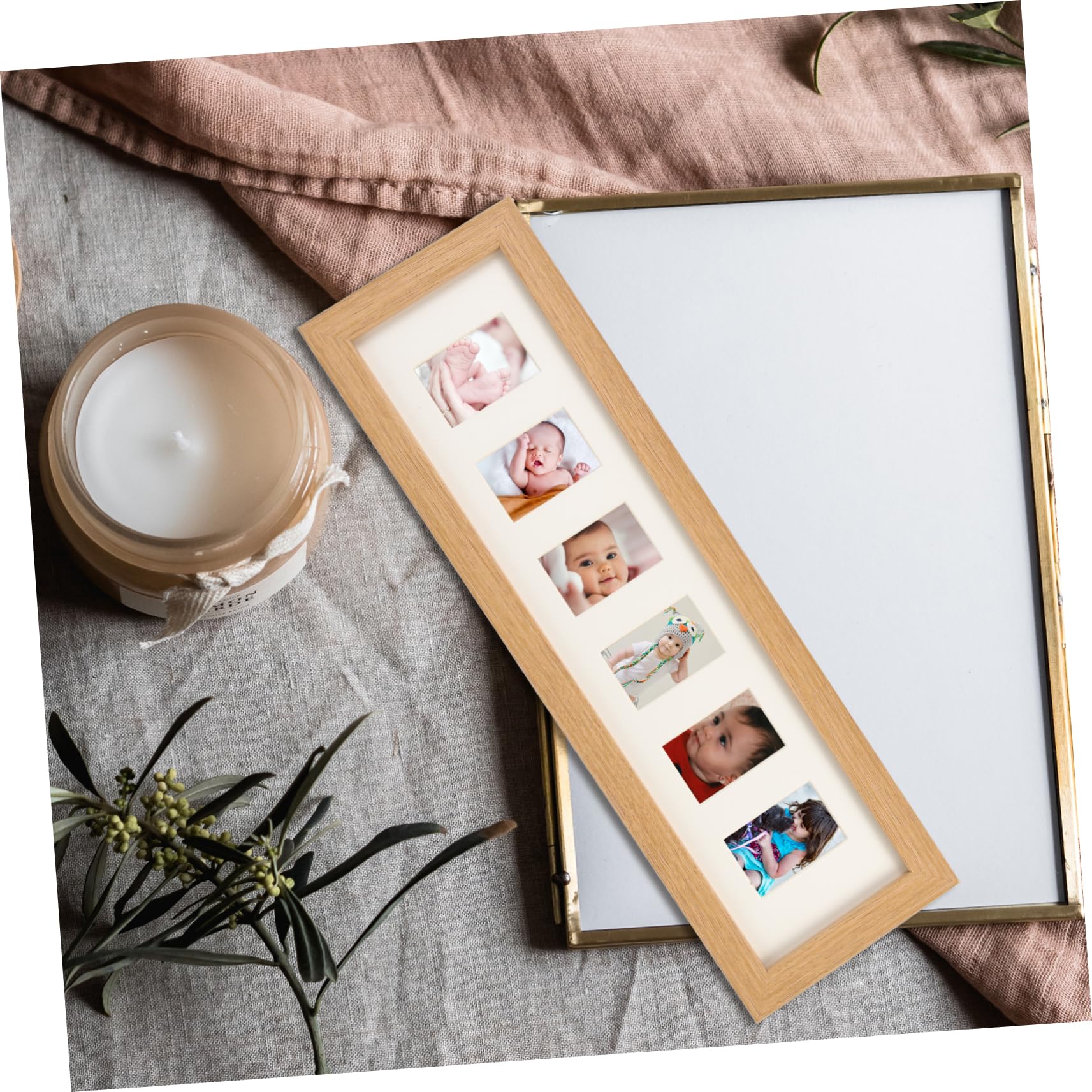 TOYANDONA 4stücke Erster Jahr Neugeborenen Bilderrahmen Aus Holz Fach Photo Display Für Monatliche Wachstumserinnerungen Kreatives Design Für Kinderzimmerdekoration Zur Geburt