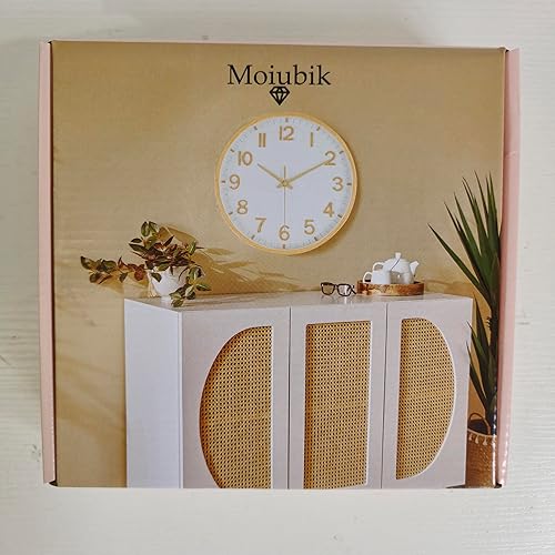 Miniatura 7 de Reloj de pared moderno de 12 pulgadas, funciona con pilas, reloj de pared silencioso sin tictac para sala de estar, dormitorio, cocina, oficina,