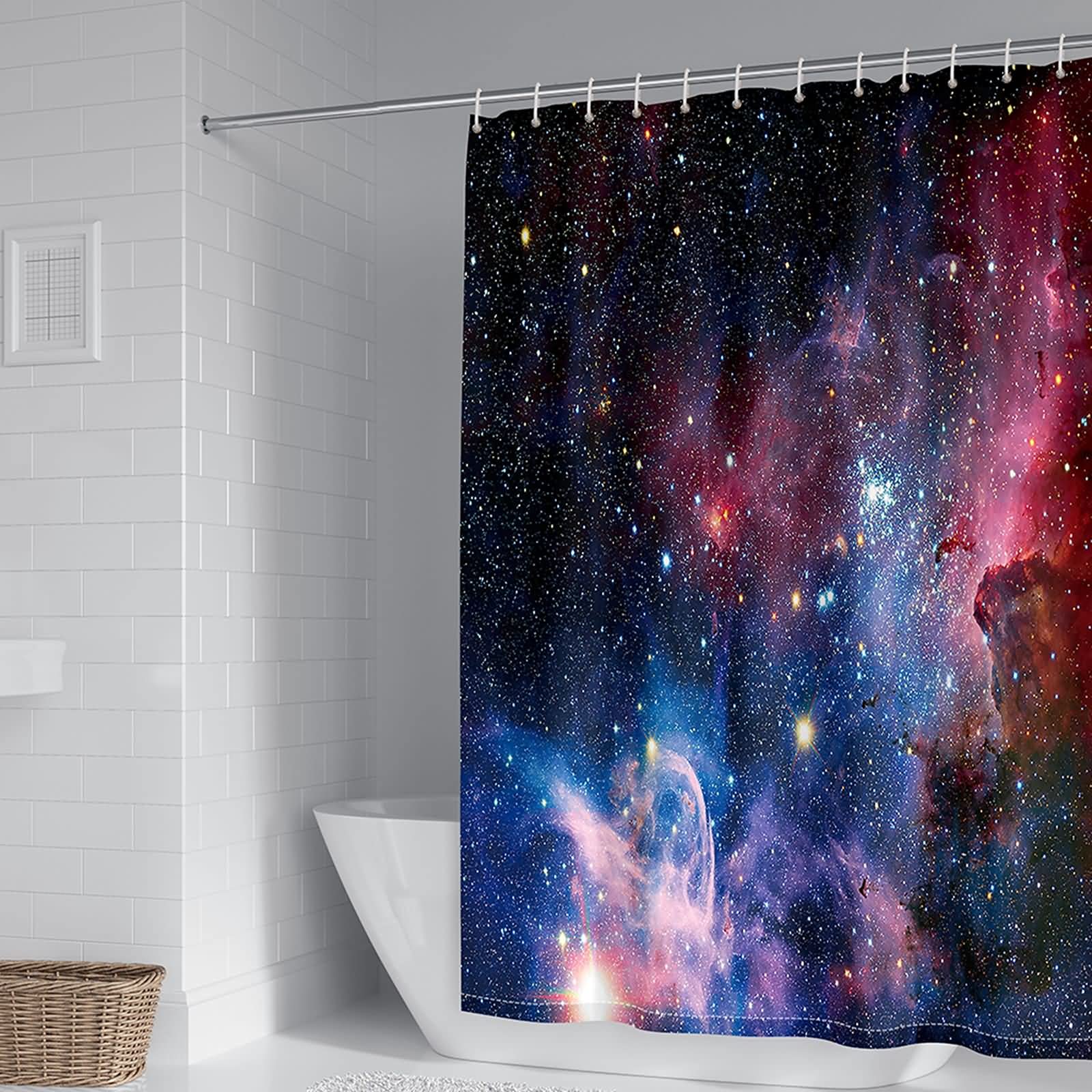 Rideau de douche imperméable KnSam ciel étoilé 165x200 contre l'humidité de la salle de bain