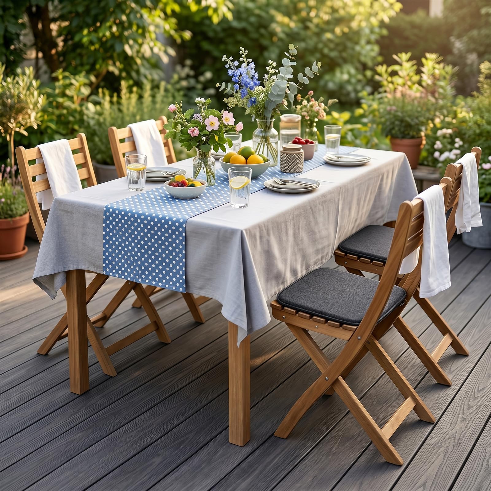 Set di 4 cuscini quadrati in feltro con gommini antiscivolo, 35 x 35 cm, lavabili, per interni ed esterni, per sala da pranzo, giardino (4, quadrato, grigio scuro)