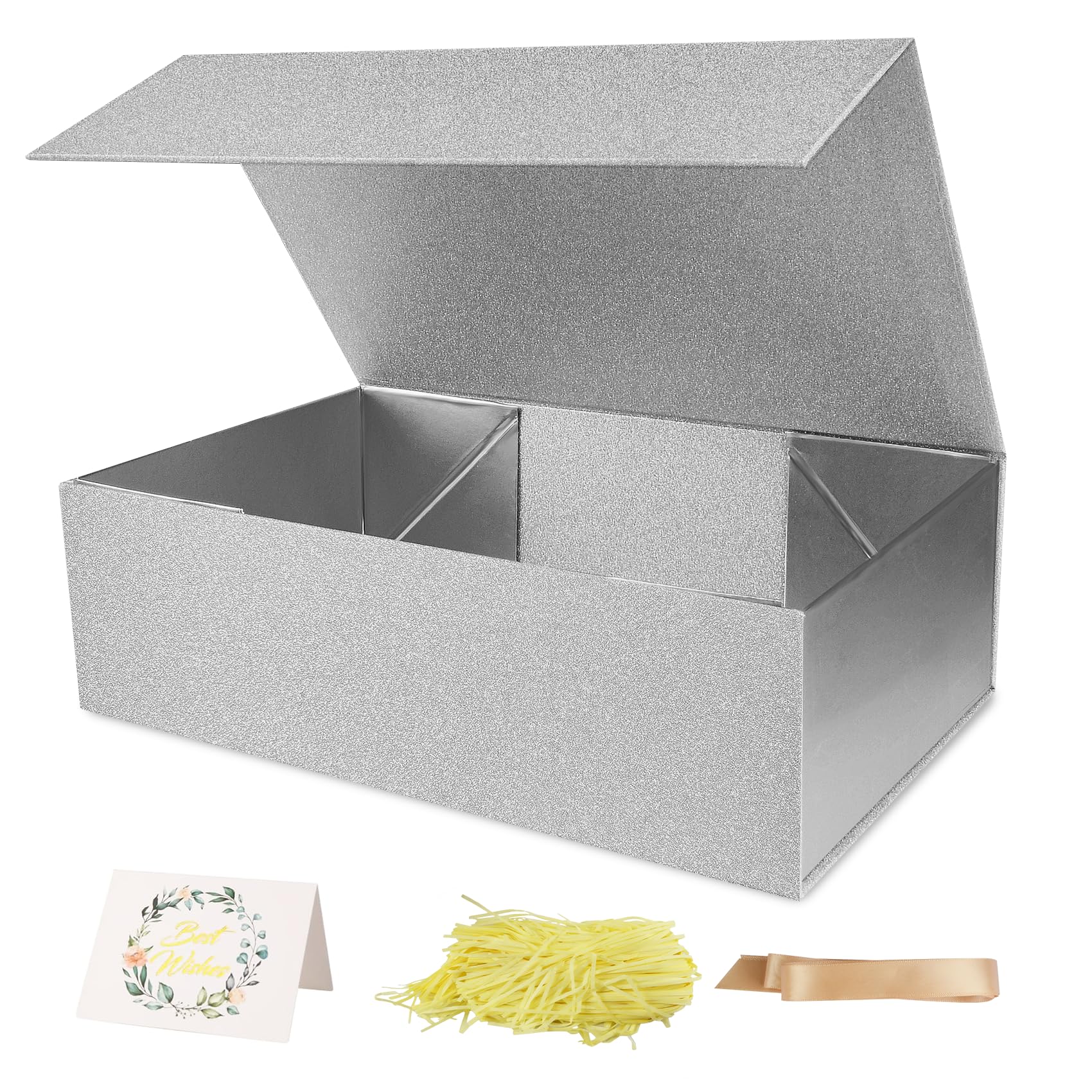 LumyHavver Elegant Silvery Gift Box Perfect for Commemorative Gifts, Groomsmen Gifts, and All Occasions