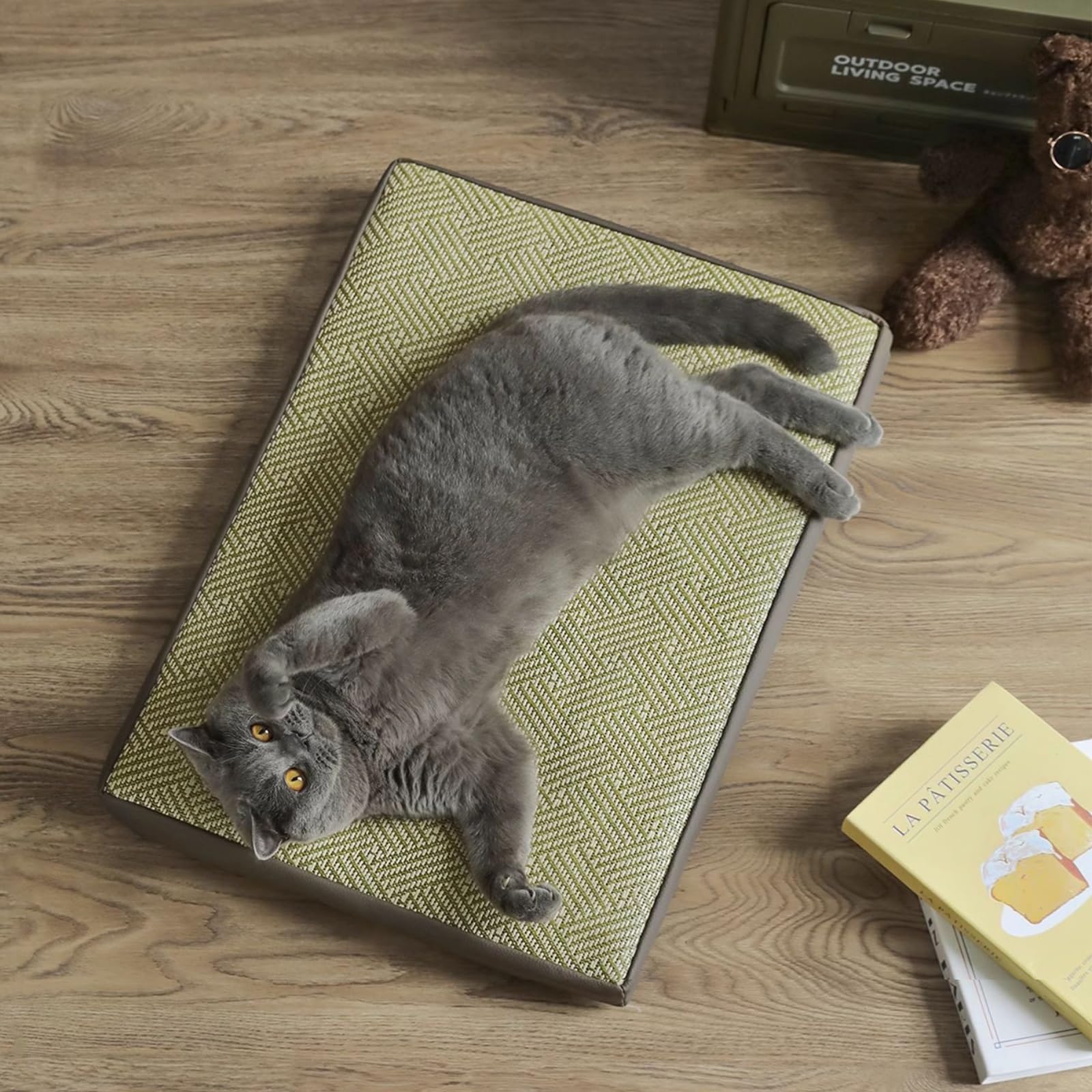 Manta Refrescante Perro, Tapete Refrescante Lavable for Mascotas de Interior y Exterior con Base Antideslizante(Light Brown,80x60cm)