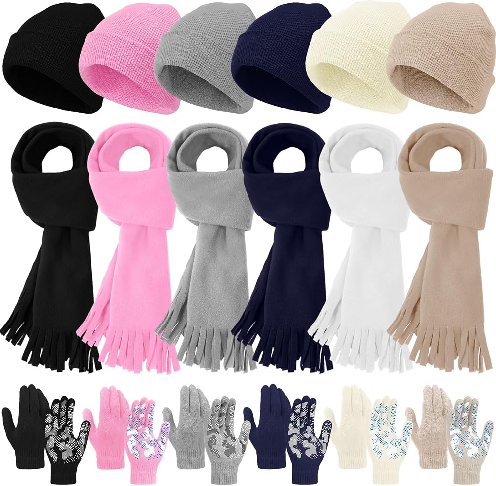 18 Pcs Kid Hat Glove Scarf Winter Set for Boy Girl — 사진 1