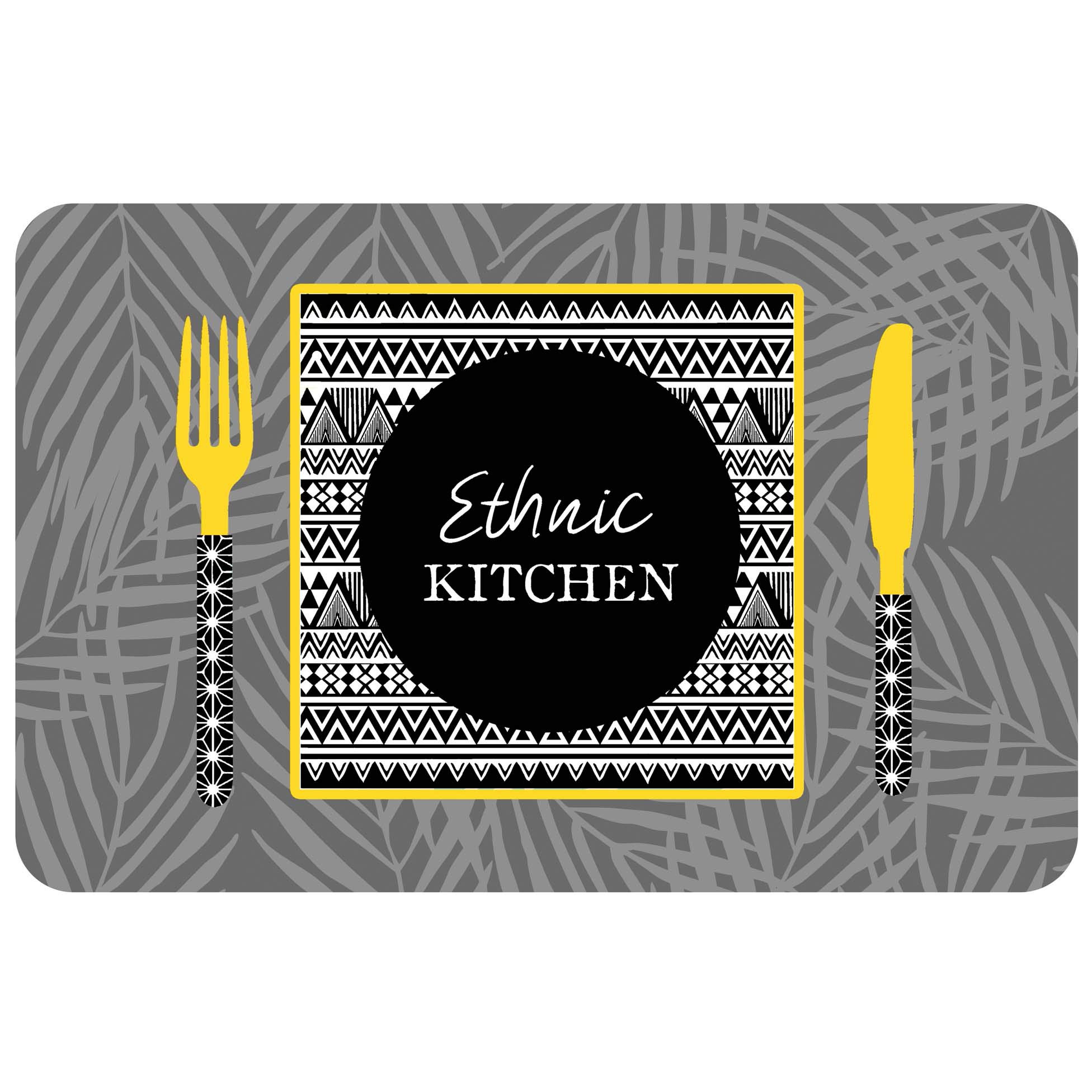 Douceur d'Intérieur, Ethnic Kitchen Placemat (28.5 x 44 cm) Polypropylene Opaque