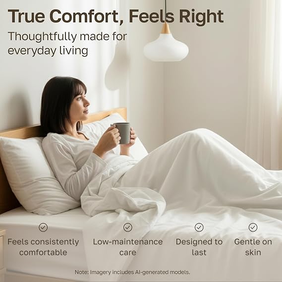 California Design Den Soft 100% Cotton Sateen Queen Bed Sheets Set, White | 400 Thread Count Backed by Good Housekeeping Seal, 16 Deep Pocket, All-Around Elastic, Durable, Easy Care