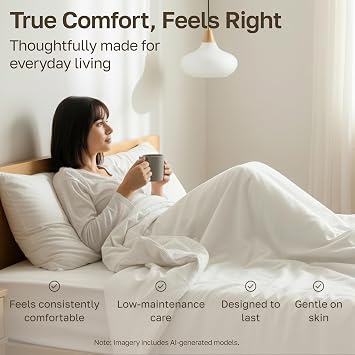 California Design Den Soft 100% Cotton Sateen Queen Bed Sheets Set, White | 400 Thread Count Backed by Good Housekeeping Seal, 16 Deep Pocket, All-Around Elastic, Durable, Easy Care