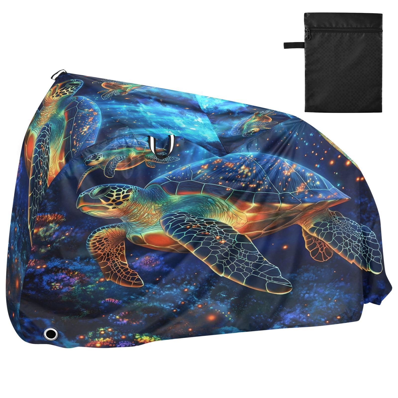 Pokrowiec na rower, wodoodporny, outdoorowy, rowerowy, motorower, wytrzymały, wiatroszczelny, ochrona przed słońcem, do roweru górskiego, szosowego, Dreamy Two Turtles