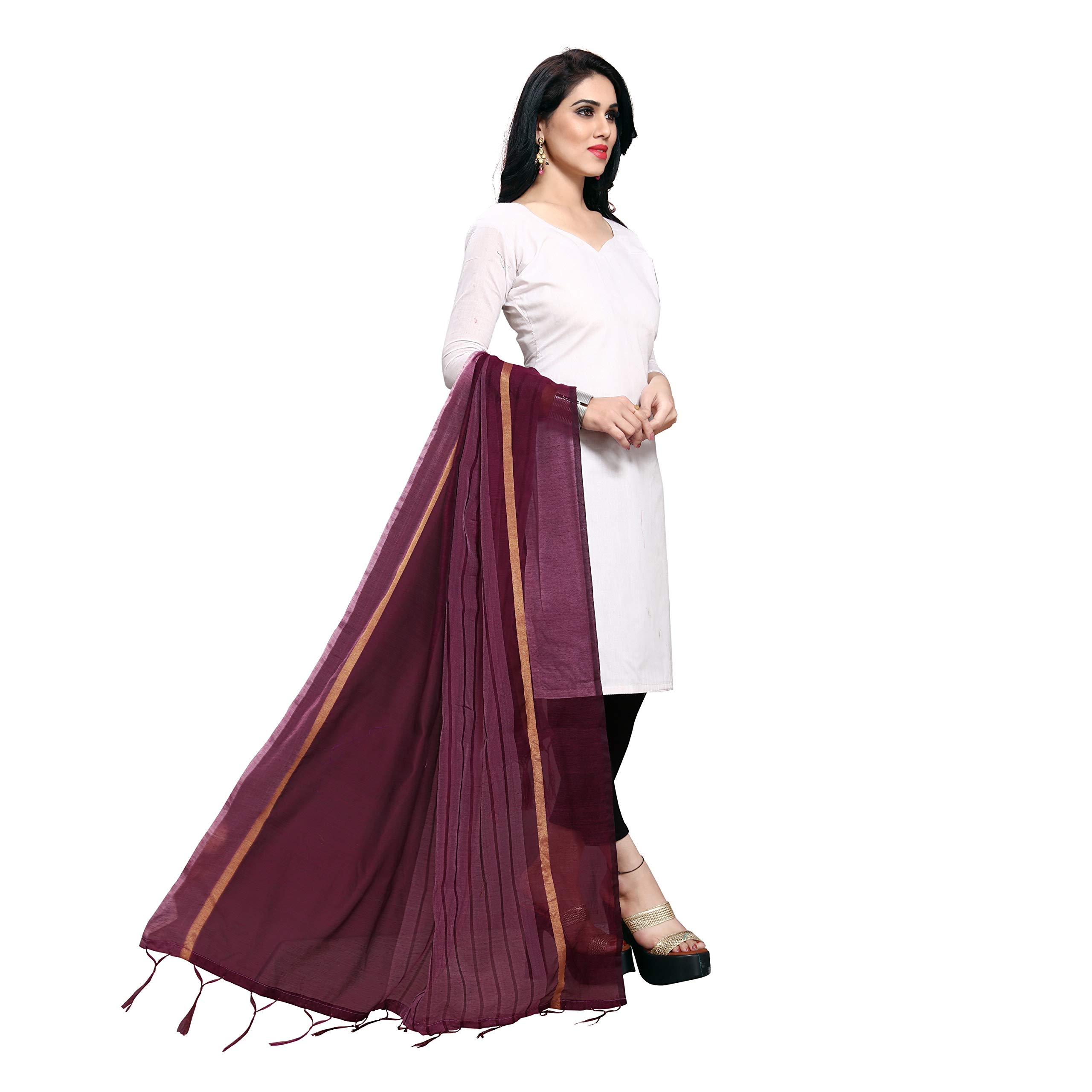 Sidhidata Women's Striped Cotton Dupatta
