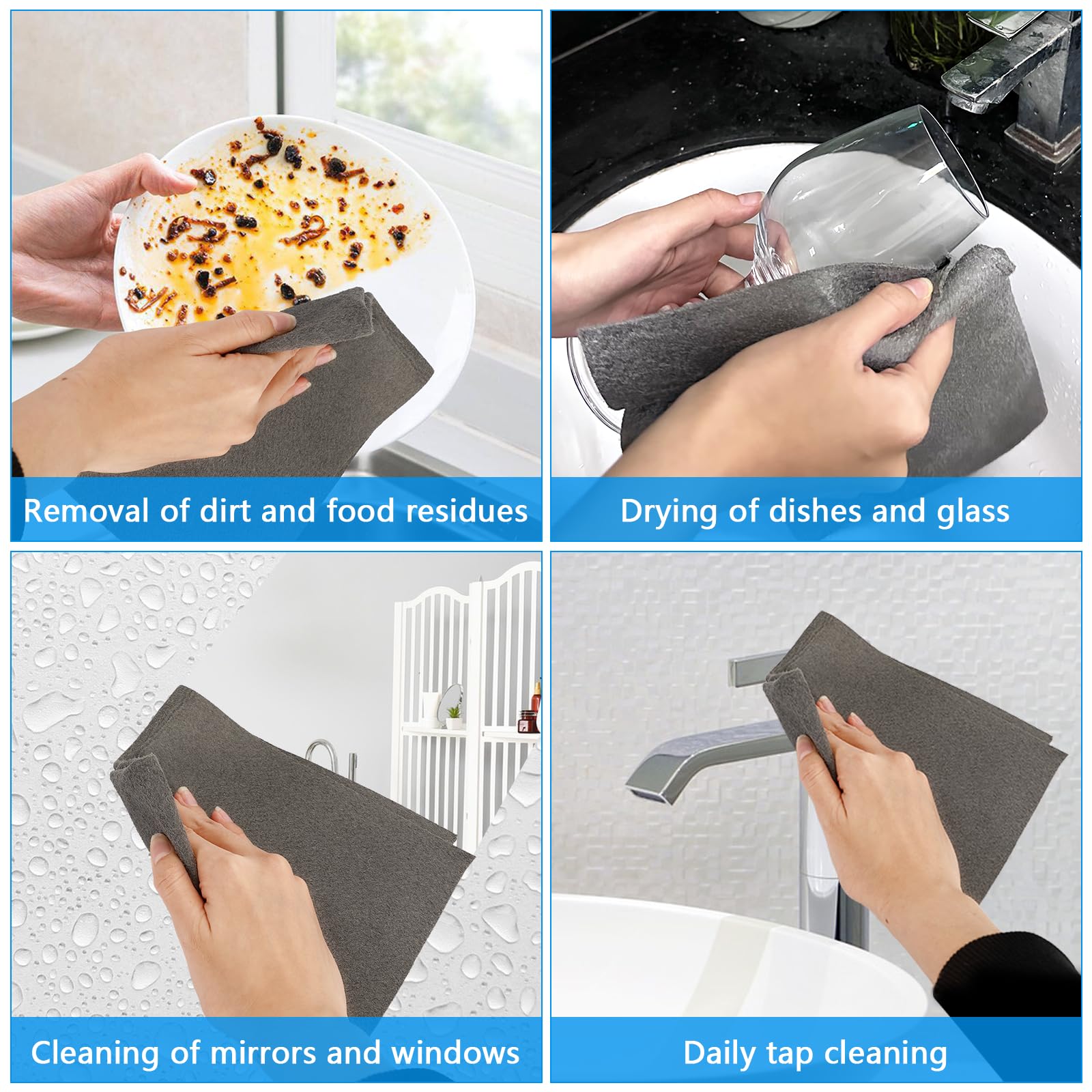 Panni Magici In Microfibra Vicloon - 5 Pezzi, Senza Aloni, Riutilizzabili - Foto 7