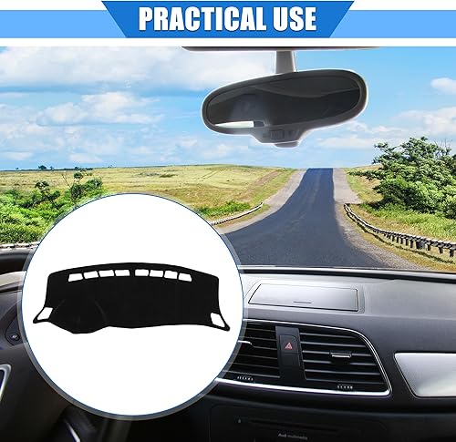 Miniatura 2 de Funda protectora de poliéster para salpicadero de automóvil compatible con Nissan Sentra 2012-2019, protector de poliéster negro para consola