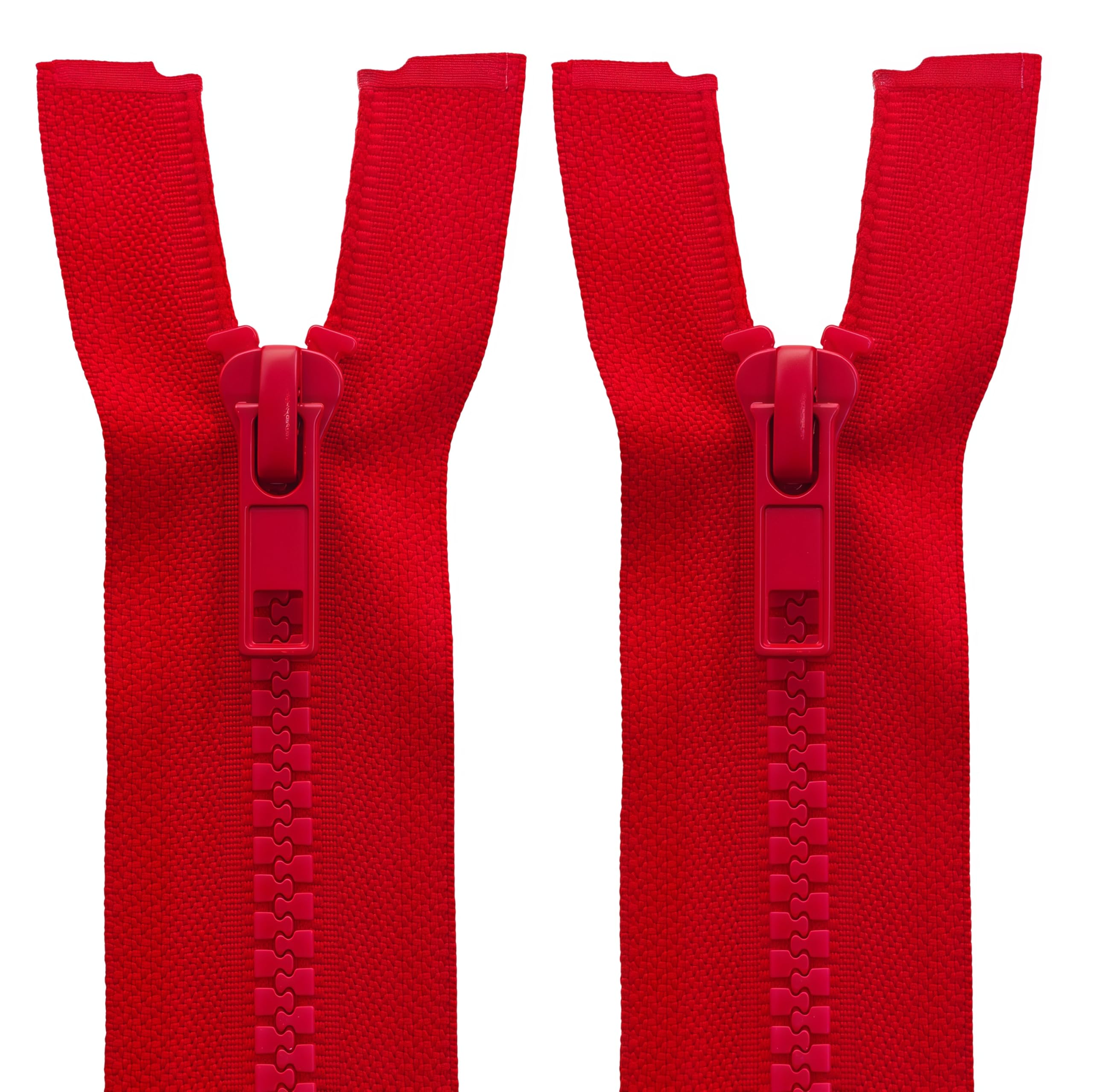 MebuZip 2PCS #5 28 Inch Separating Jacket Zippers for Sewing (Red)