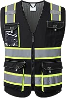 Vista 22 de JKSafety - Chalecos de seguridad reflectantes de alta visibilidad para hombres y mujeres, con bolsillos, ropa de seguridad de malla