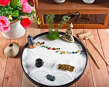 Amazon.com: Amberr Japanese Zen Garden Kit for Desk - Premium Mini