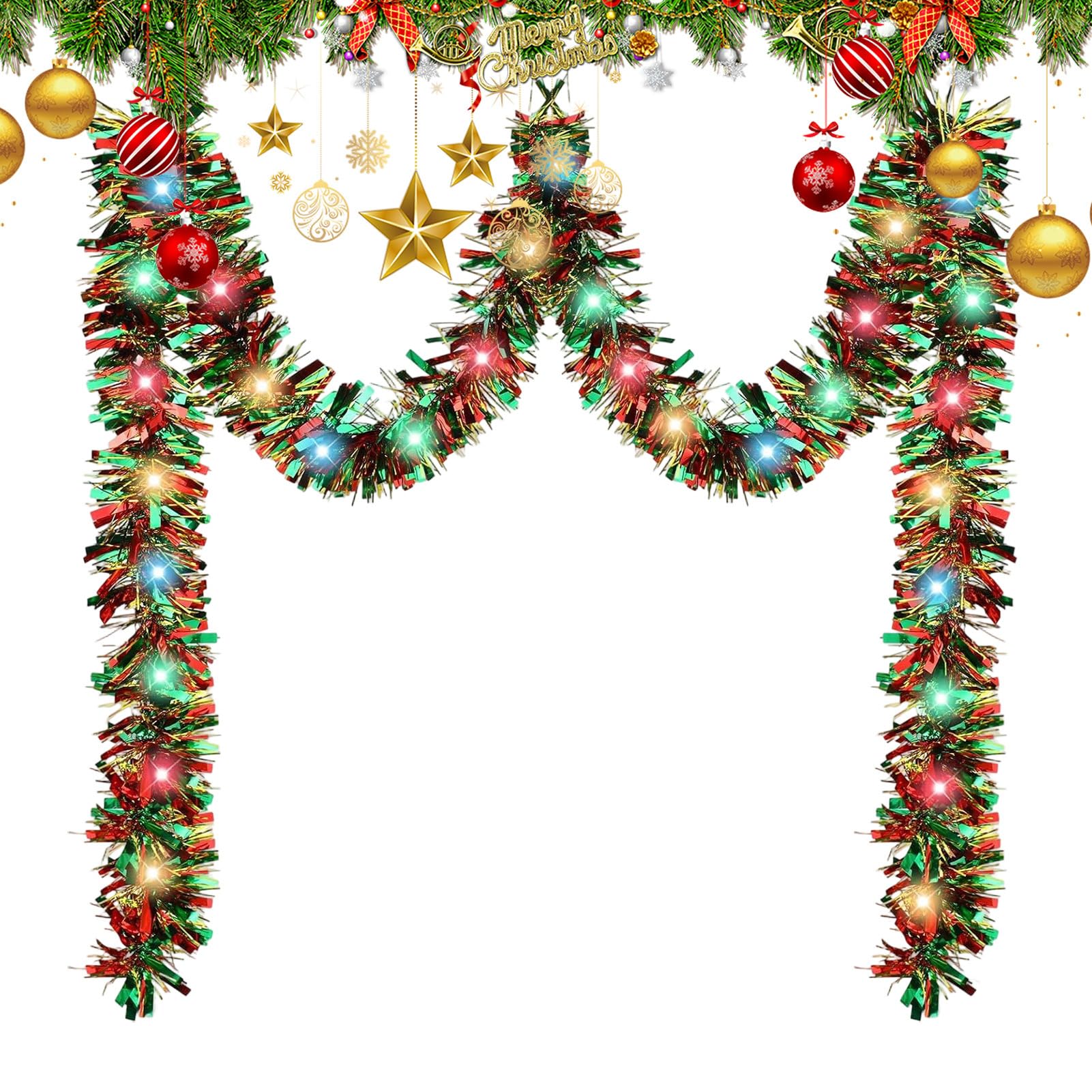 Guirnalda De Espumillón Para Árbol De Navidad Reutilizable Moldeable