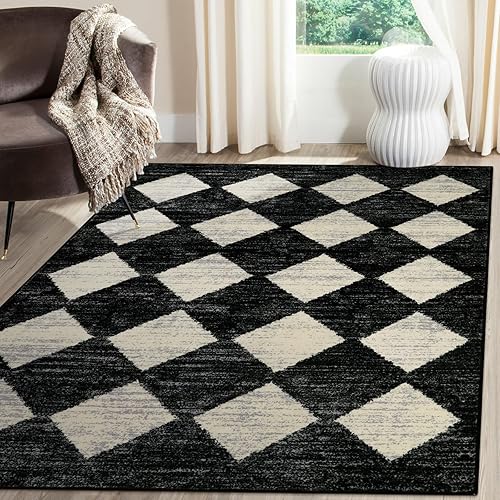 Lahome Alfombras estéticas lavables a máquina para dormitorio, alfombra suave de 4 x 6 pies, alfombra antideslizante para sala de estar, alfombra de