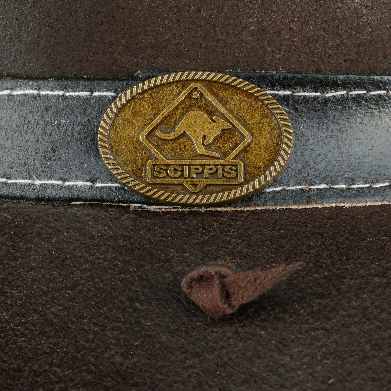 SCIPPIS Sombrero de Piel Concho Mujer/Hombre - Australiano Vaquero Rodeo con Tira para el mentón, Banda Verano/Invierno Primavera Verano Otoño Invierno