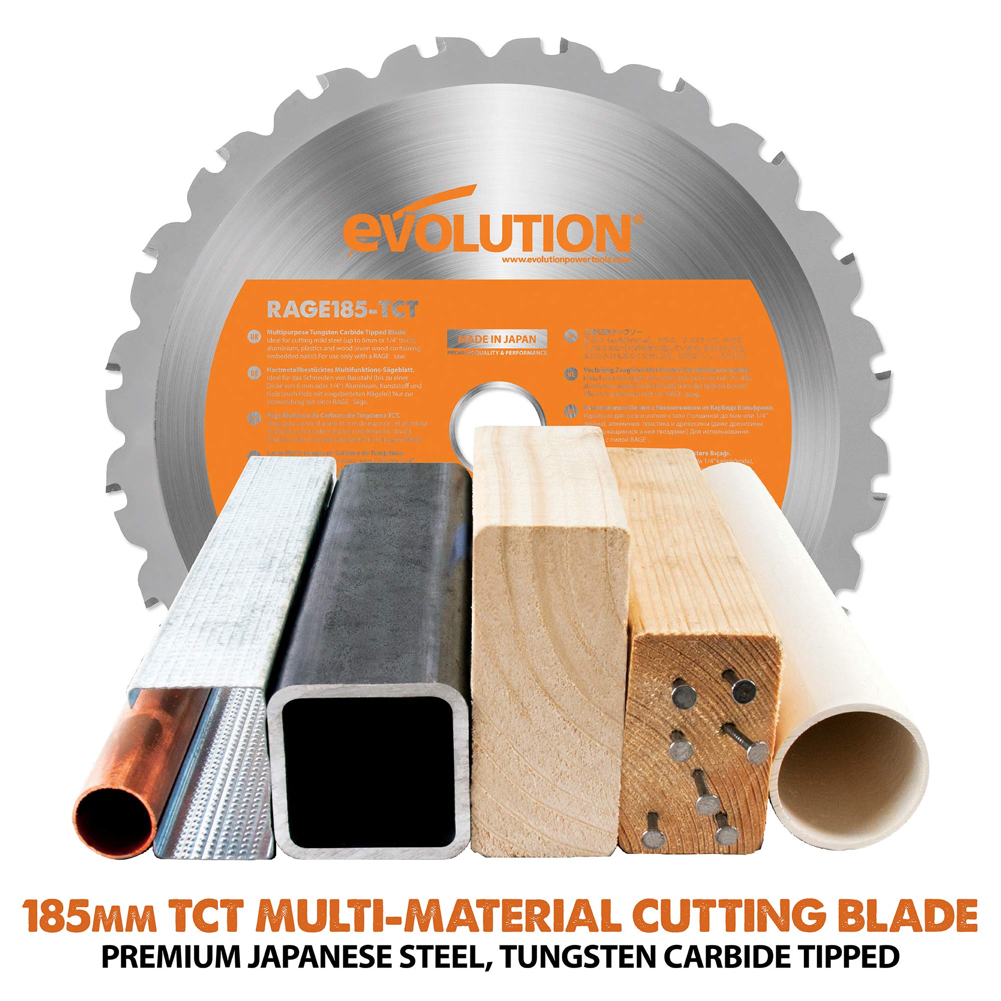Evolution Power Tools - Scie Circulaire Multi-Matériaux Compatible avec un Guide R185CCSX (Pack Combiné avec Guide 1020 mm Fourni), 185 mm, 230 V 027-0003