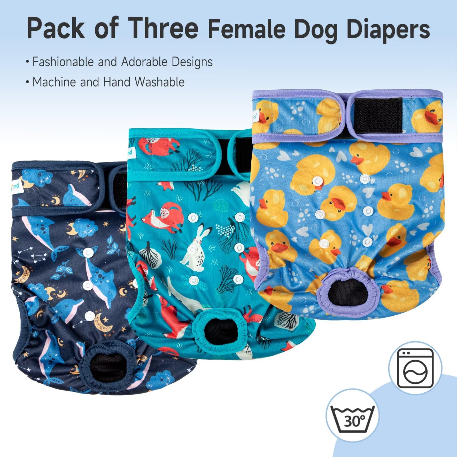 Paw Legend Pañales lavables y reutilizables para perras, pañales para perras de calor, pañales para perras (3 unidades, XL)