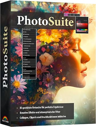 Photo Suite – KI Bildbearbeitung für Einsteiger & Profis Fotos bearbeiten retuschieren Effekte & Collagen erstellen für Win 11 10