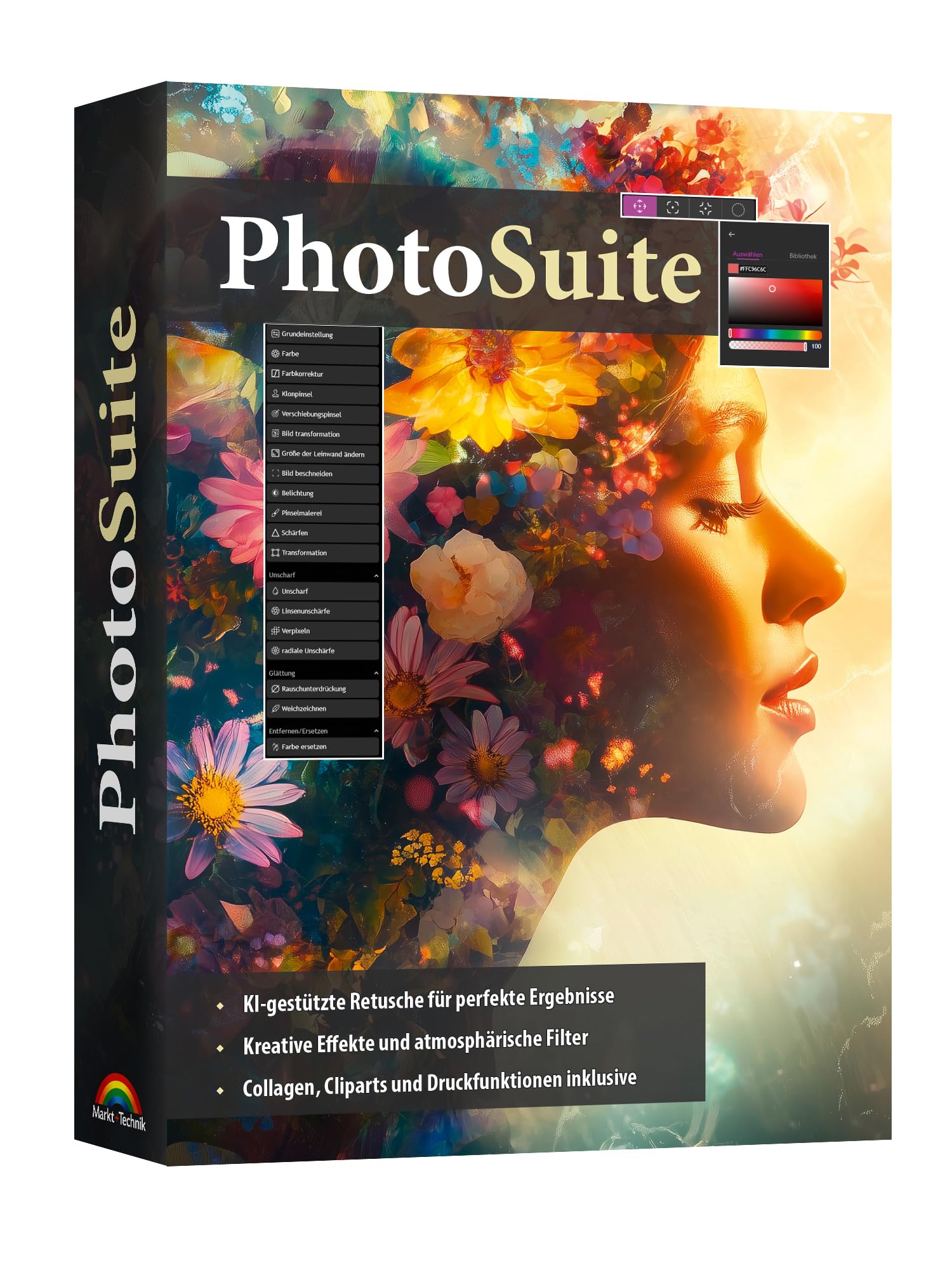 Photo Suite – KI Bildbearbeitung für Einsteiger & Profis Fotos bearbeiten, retuschieren Effekte & Collagen erstellen für Win 11, 10