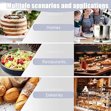 Multi-Function 3-Speed Electric Mixer, Commercial Grade 500W Stand Mixer with Stainless Steel Bowl & Tilt-Head, Includes Dough Hook, Beater for Professional and Home Baking(7L)