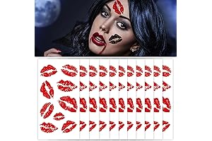 10 Sheets Red Lip Temporary Tattoos: Captivating, Waterproof Lip Prints for Vibrant Self-Expression!