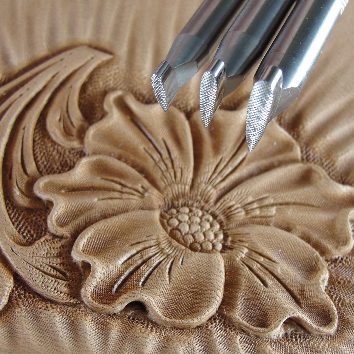 Small Checkered Thumb Print Leather Stamps, Set of 3, Stainless Steel Leather Stamping Tools, Zhong Jiang Leather Tools