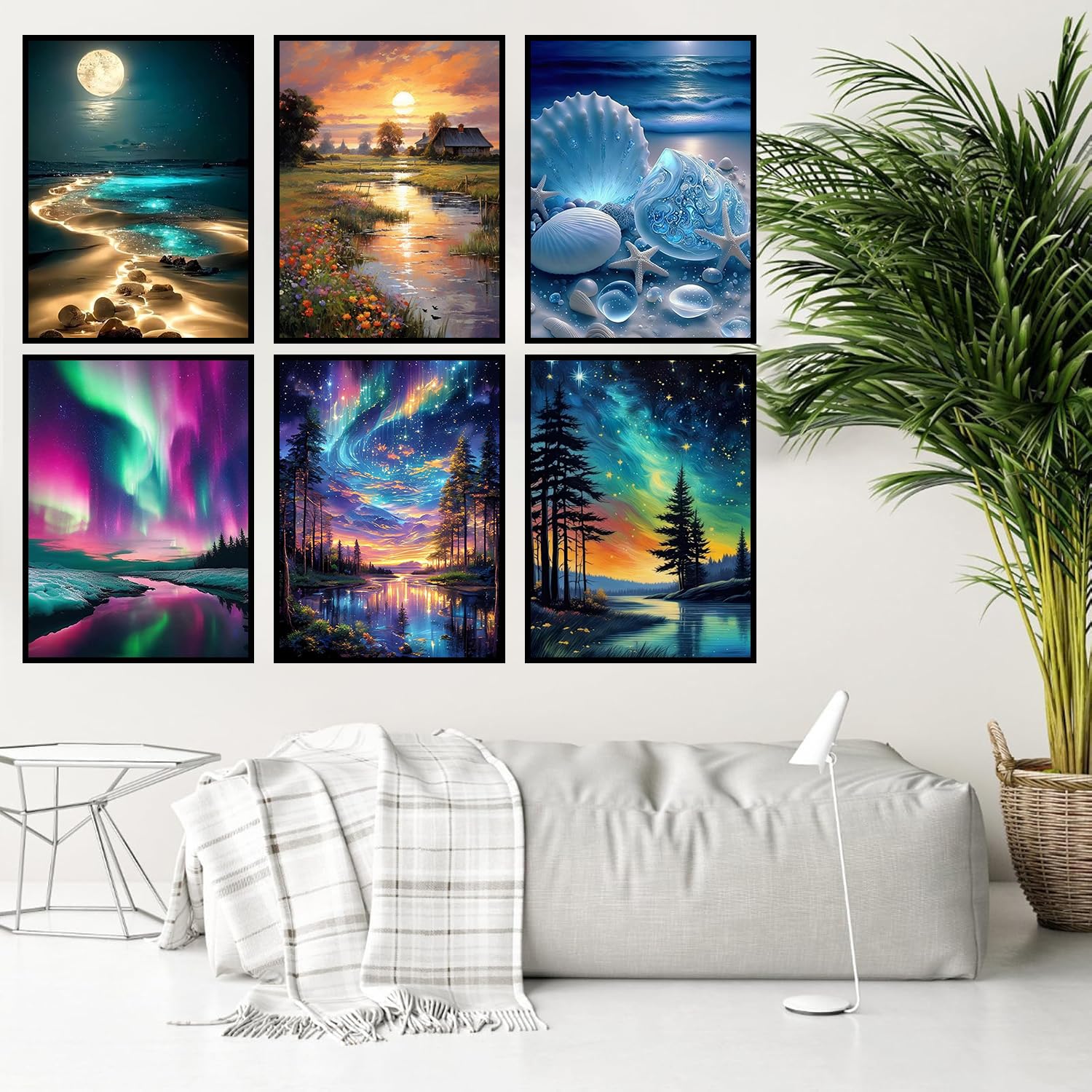 Kits de pintura de diamantes cuadrados, paquete de 9 piezas de arte de