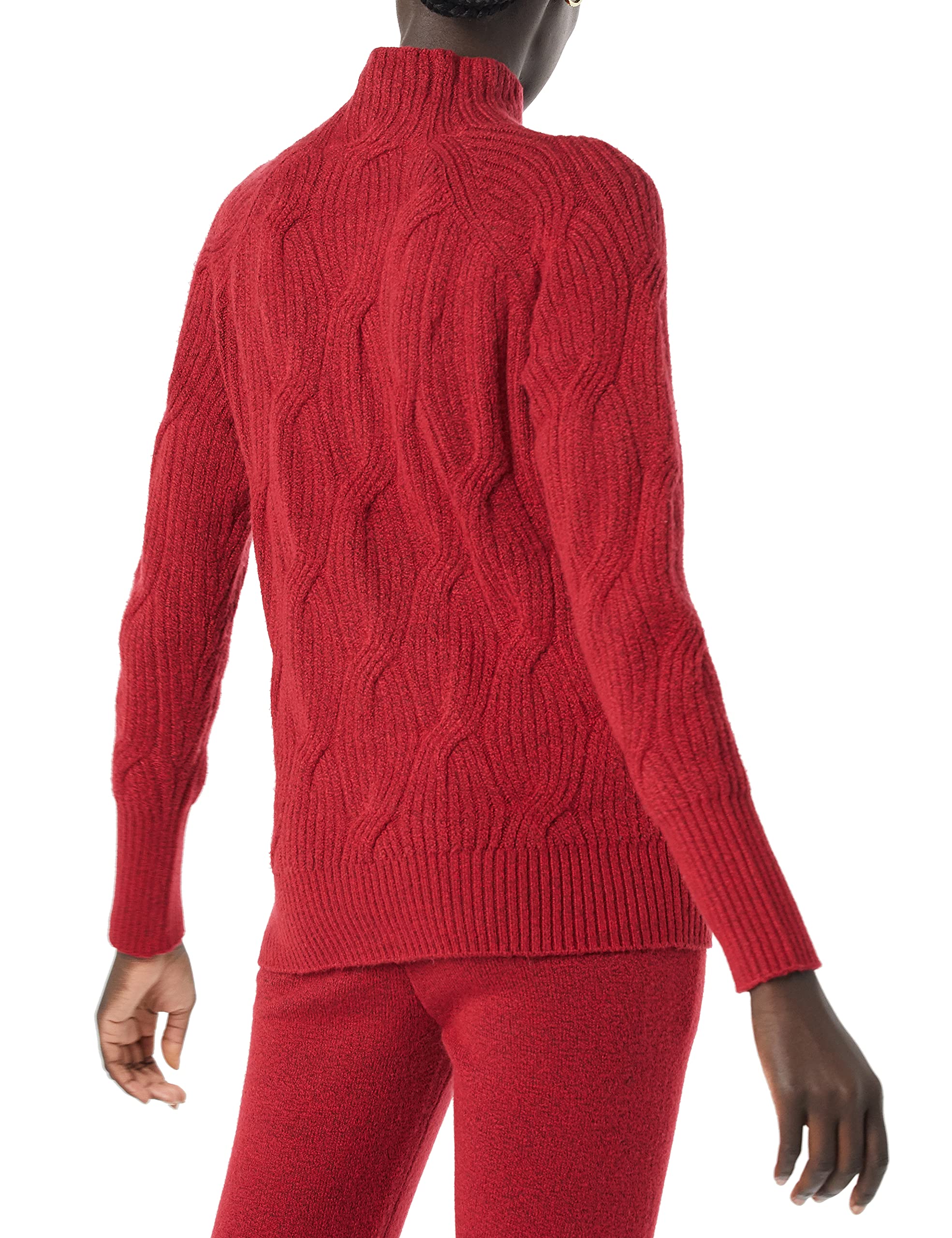 Amazon Essentials Maglione Invernale a Maniche Lunghe, Morbido al Tatto con Collo a Imbuto, Lavorato A Trecce Donna