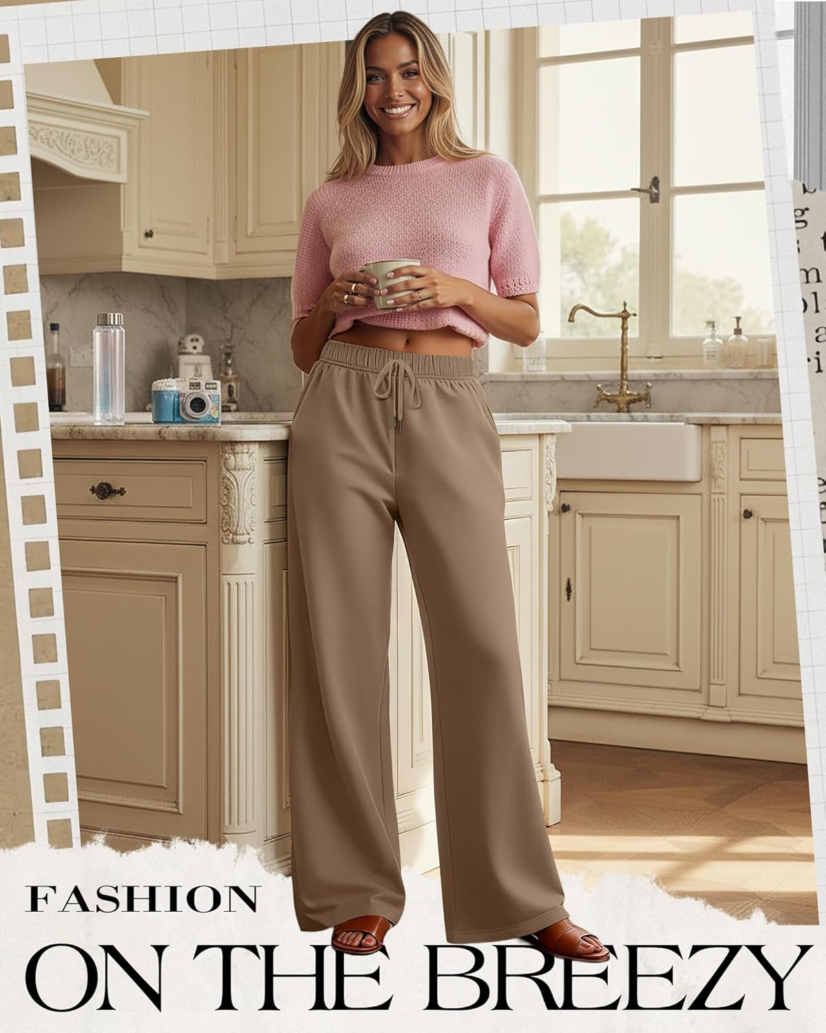 3 Pack Women's Plus Size Wide Leg Pants Drawstring Lounge Pants with Pockets Loose Yoga Sweatpants Casual Jogger - Image 5