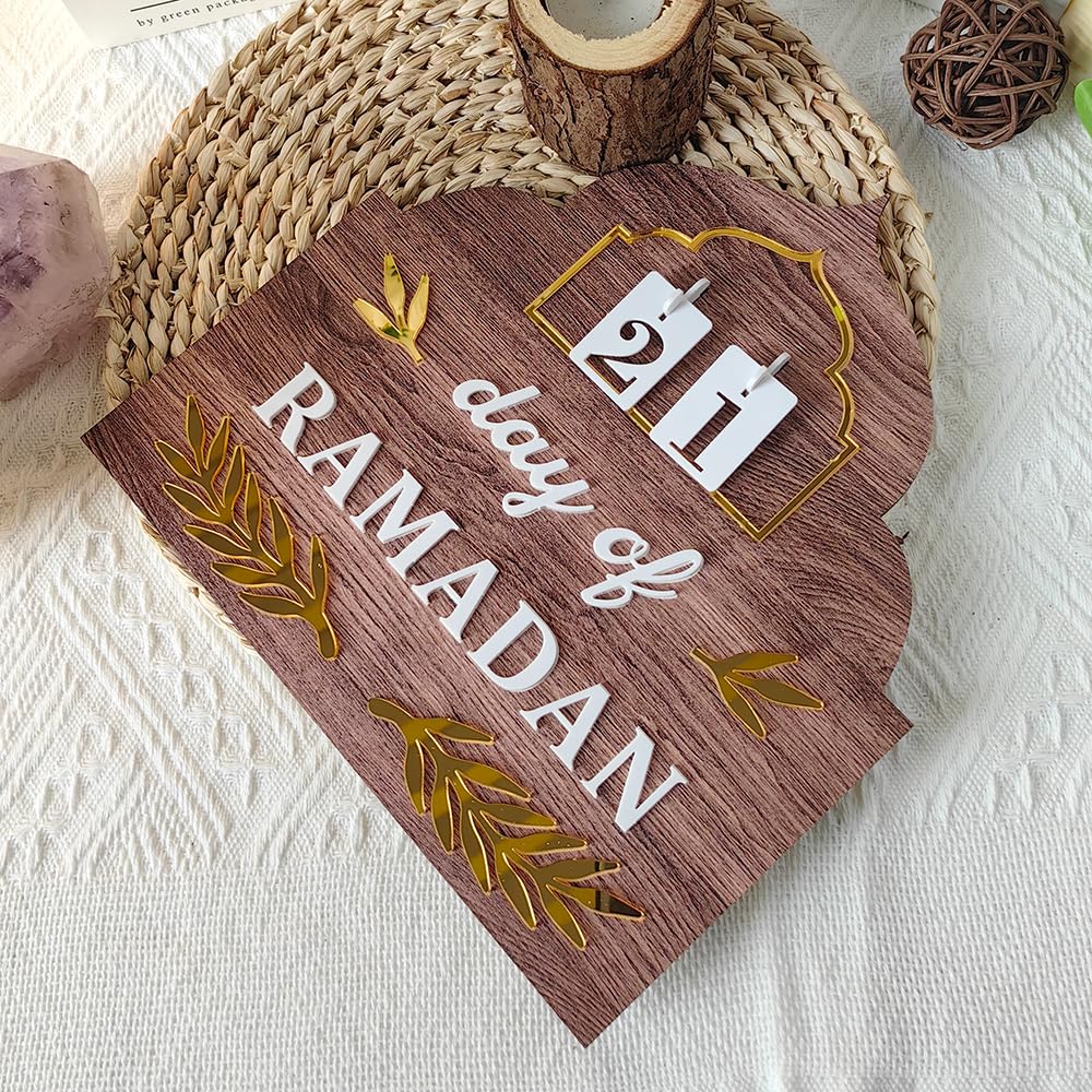 Calendario del conto alla rovescia del Ramadan 2026, decorazioni Ramadan in legno per la casa, calendari dell'avvento di Eid Mubarak, islamico musulmano Ramadan Kareem tavolo decorazione regalo di