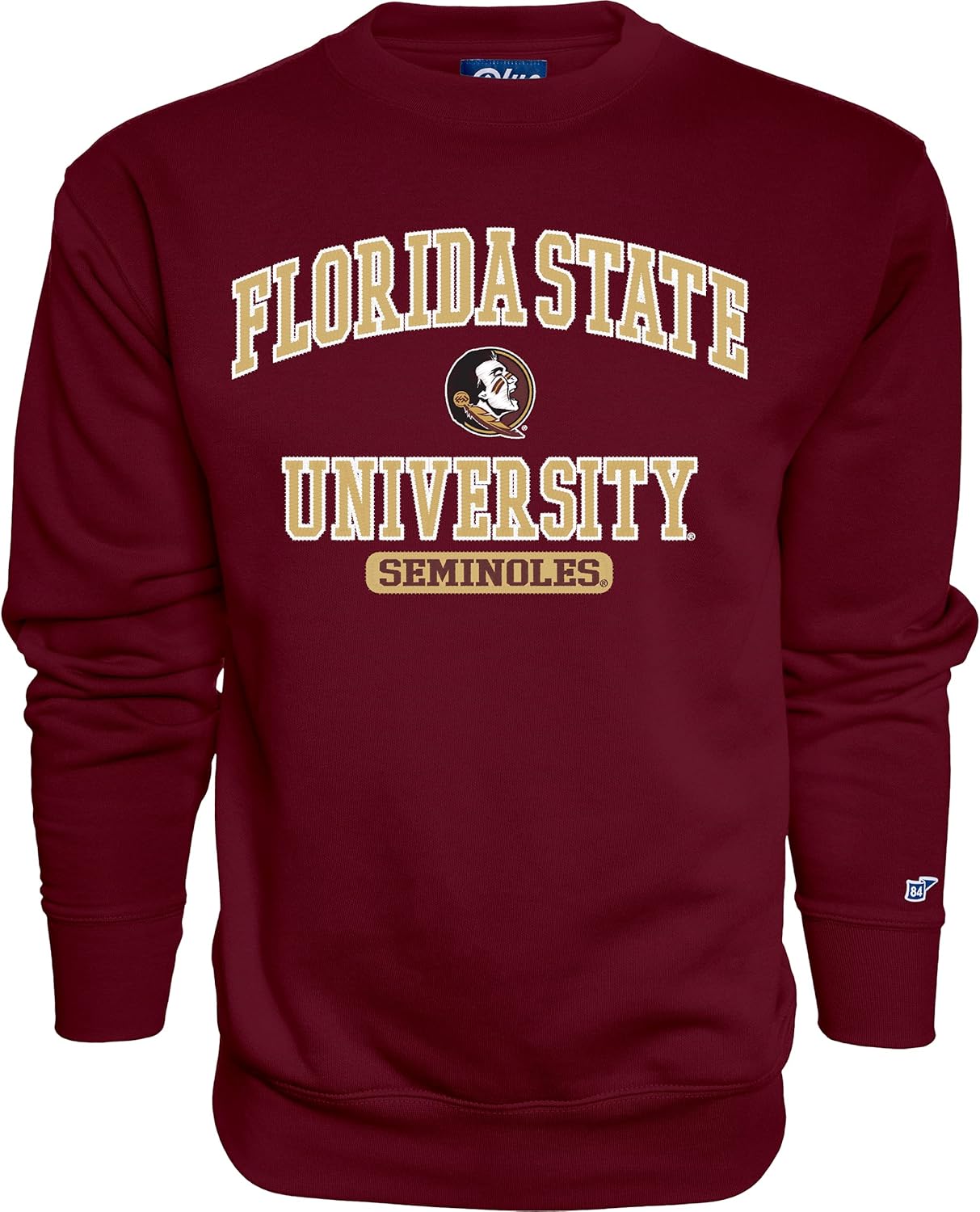 Blue 84 NCAA mens Twill Applique Team Color Crewneck Sweatshirt