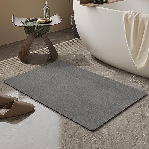 Miniatura 32 de Alfombra de Baño, Goma Antideslizante de Secado Rápido Absorbente Alfombras de Baño Delgadas que Caben Debajo de la Puerta Alfombras de Piso de