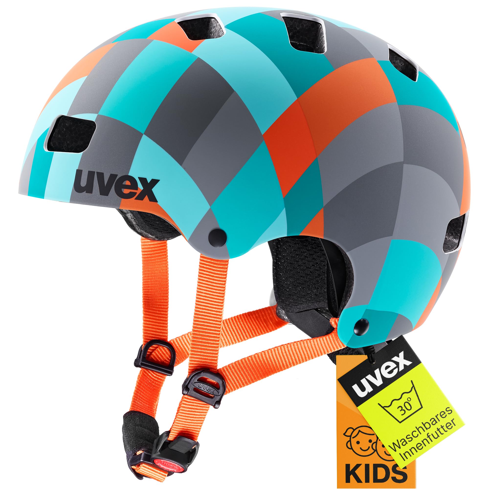 uvex Kid 3 cc - robuster Fahrradhelm für Kinder- individuelle Größenanpassung - optimierte Belüftung - Green Checkered - 51-55 cm