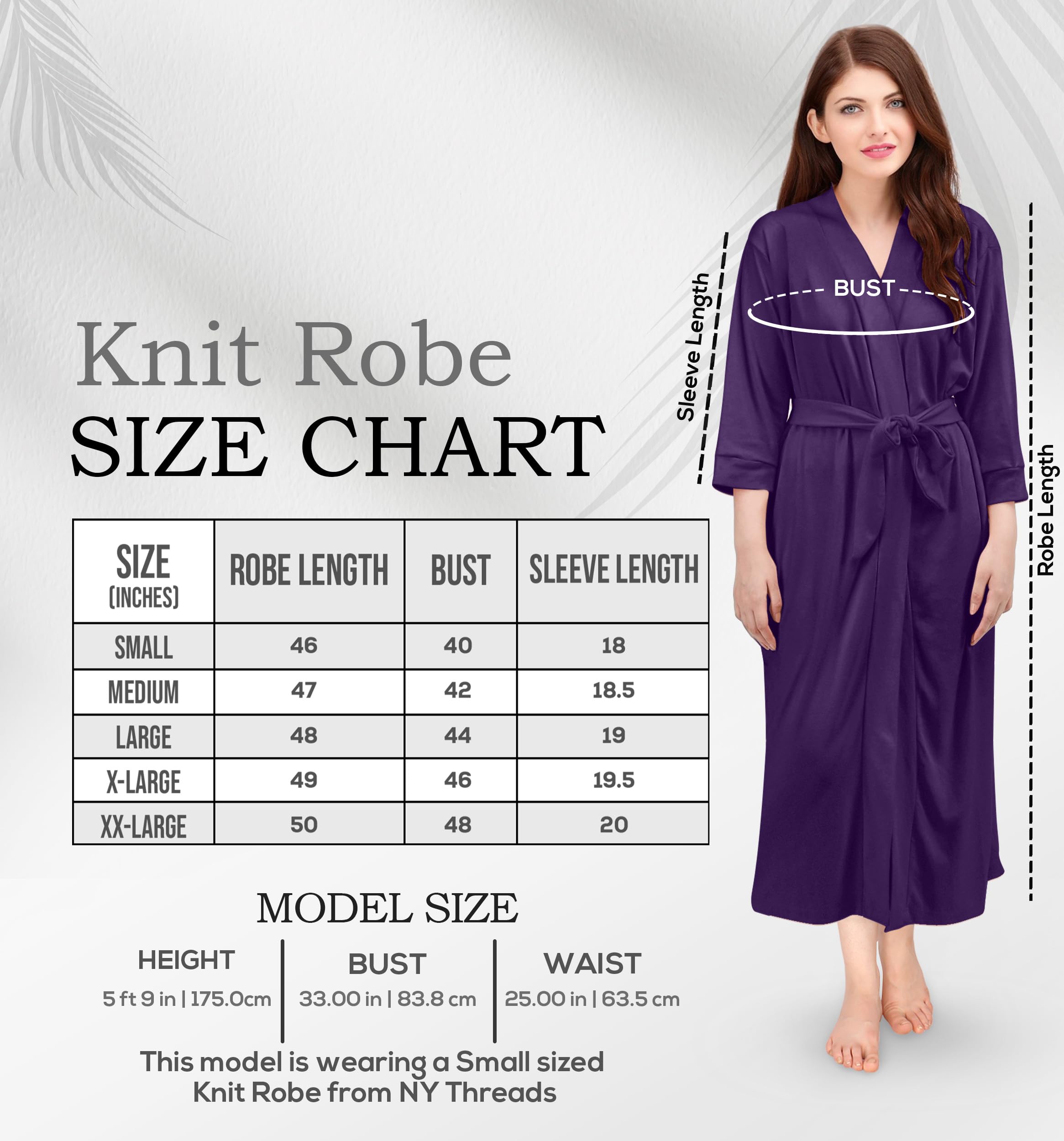 NY Threads - Accappatoio di Lusso in Cotone a Maglia per Donne