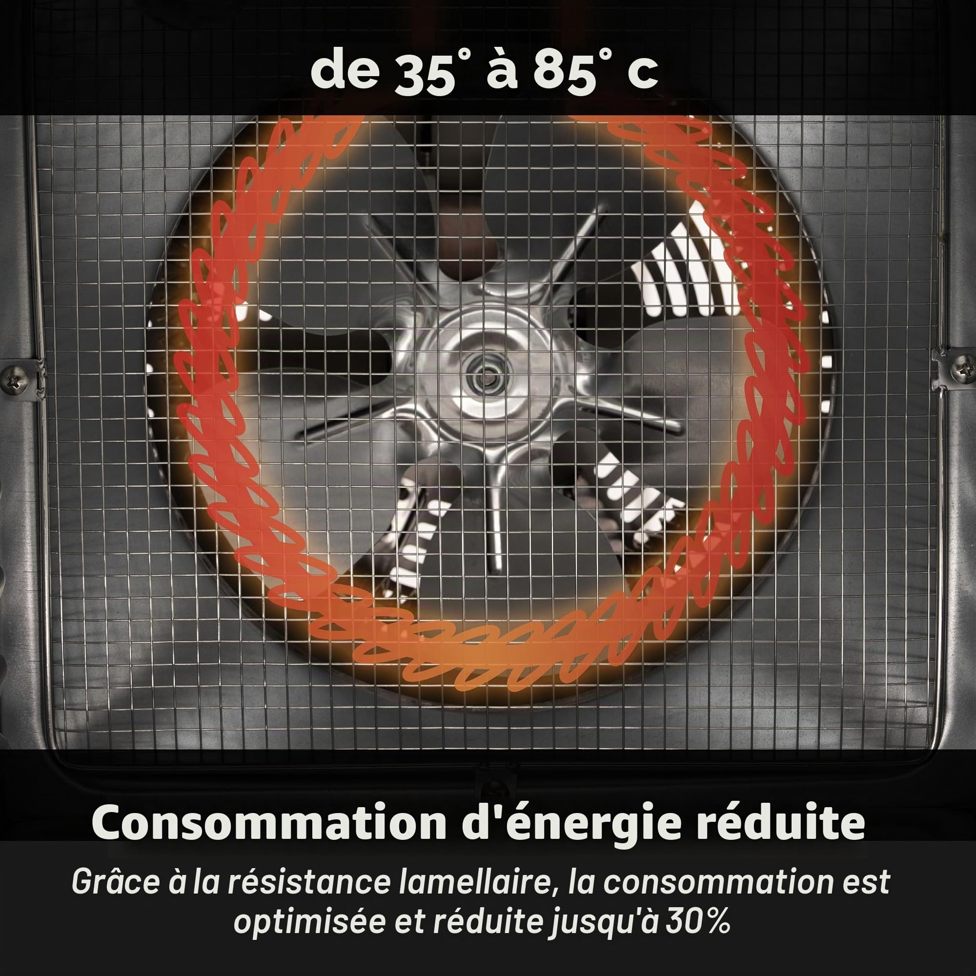 CLASSE ITALY Déshydrateur alimentaire à faible consommation, 8 plateaux en acier SUS 304, 700 W, GARANTIE 5 ANS, température réglable de 35 à 85 °C, minuterie 24 heures, sans BPA