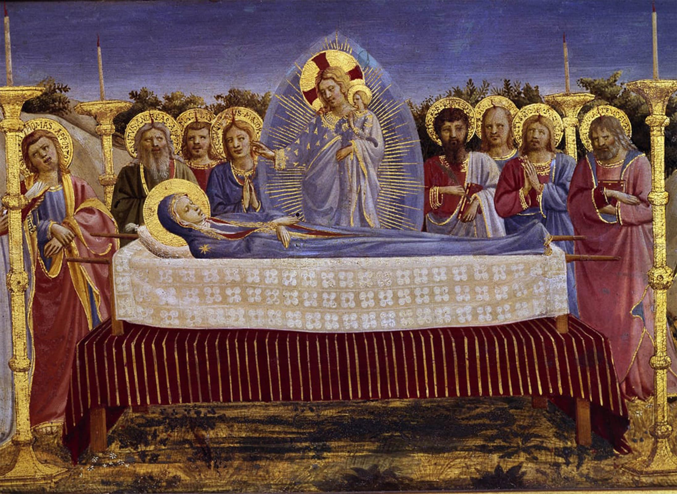 RZHRHJES Famous Painting Poster Art Canvas Print Retro Picture the Death of the Virgin Detail Tempera on Detail of by Fra Angelico Poster Wall Art for Home Decor 60x90cm