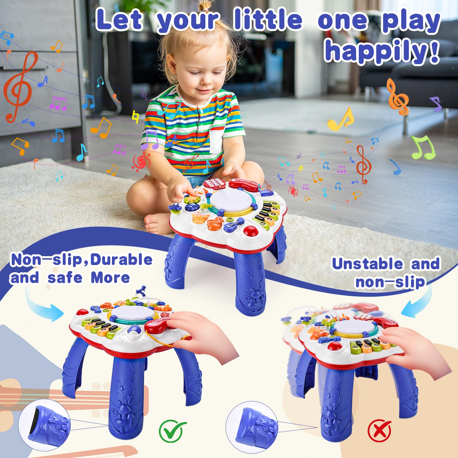Little Tavolo Attività con Suoni e Luci Giochi Montessori Bambini 1 Anno