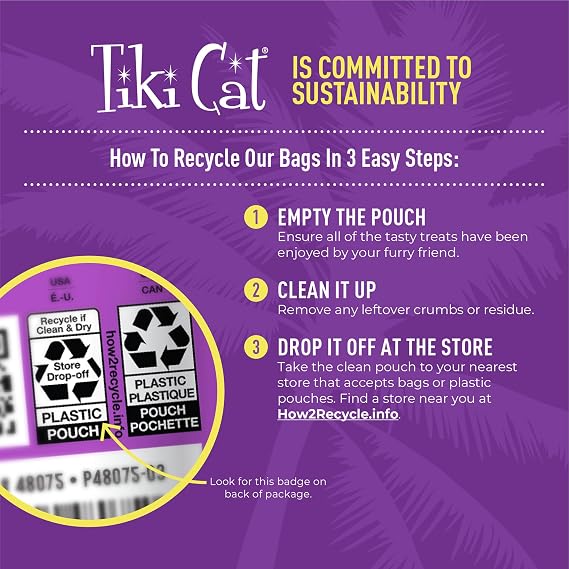 Tiki Cat Soft & Chewy Cat Treats, Chicken Flavor, 6 oz. Pouch