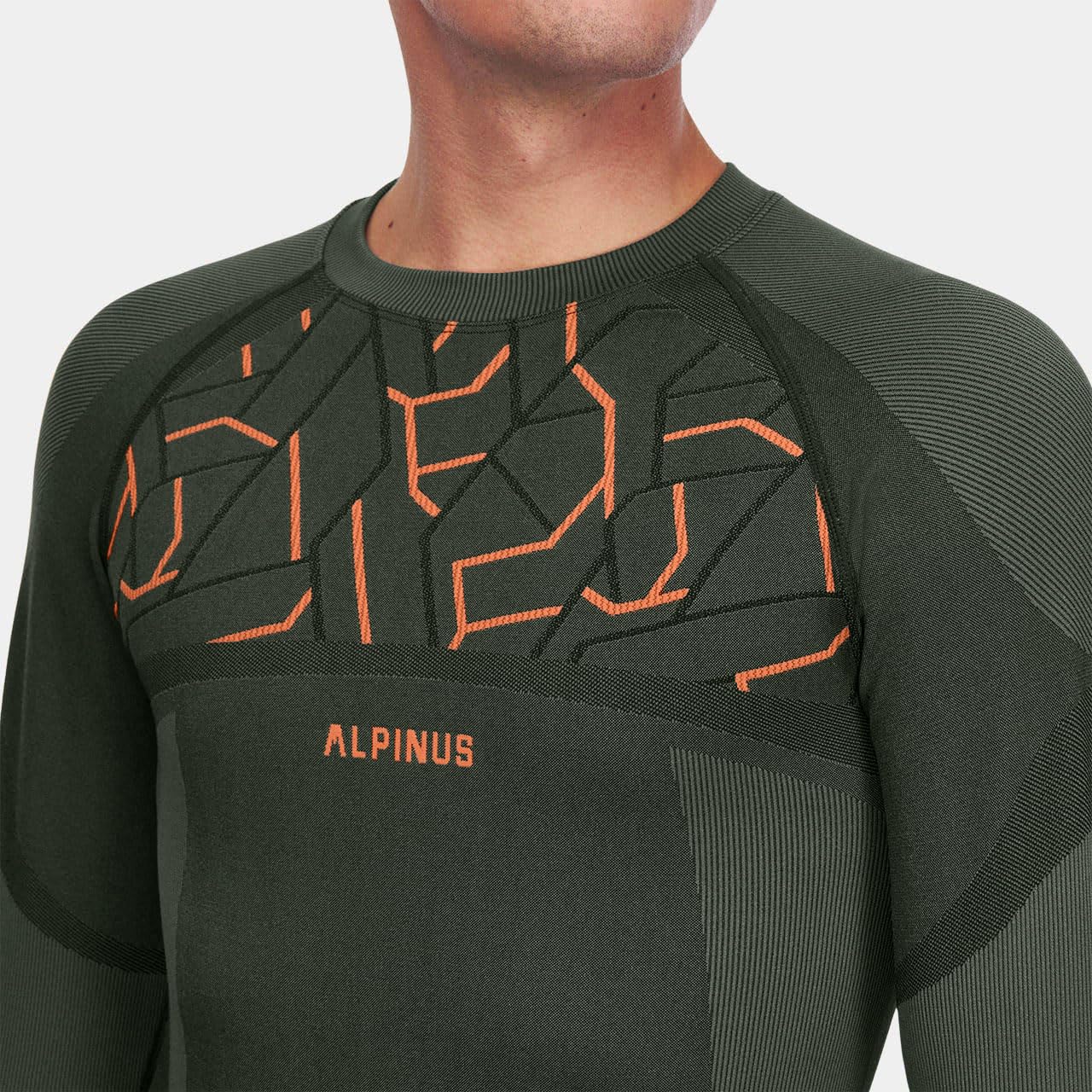 Alpinus Bielizna termoaktywna męska Gausdal Set zielono-pomarańczowy SI35149-ROZMIAR 2XL