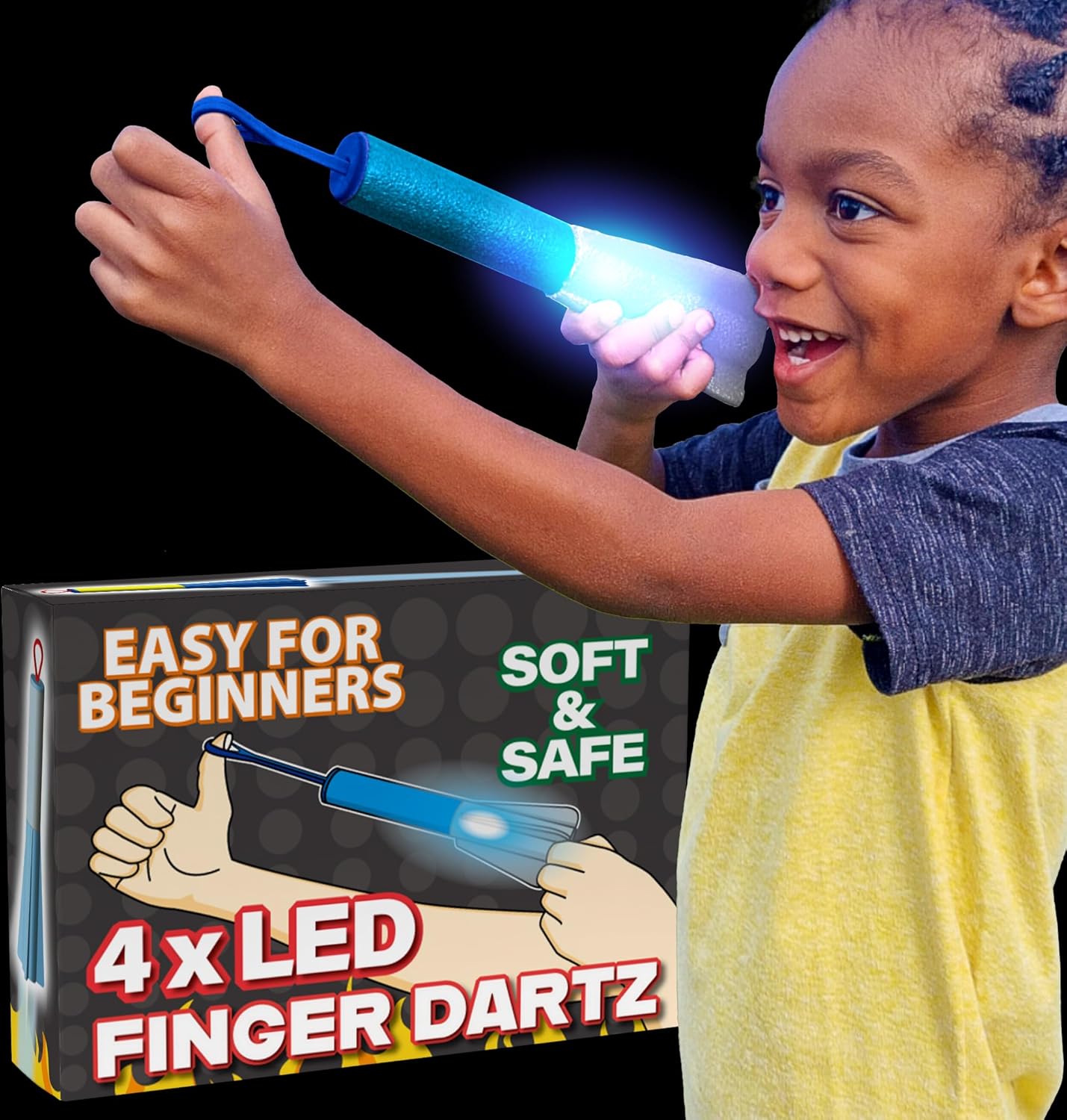 Light Up Toys Rocket Slingshot for Kids: Flash LED Rocket Launcher Toys – Foam Finger Rockets Toy – Kids Rocket Party Favors – Cool Space Rocket Toy for Boys & Girls – Outdoor Toys for Kids Ages 4-9