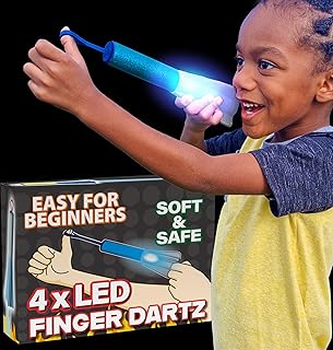 Light Up Toys Rocket Slingshot for Kids: Flash LED Rocket Launcher Toys - Foam Finger Rockets Toy - Kids Rocket Party Favors - Cool Space Rocket Toy for Boys & Girls - Outdoor Toys for Kids Ages 4-8