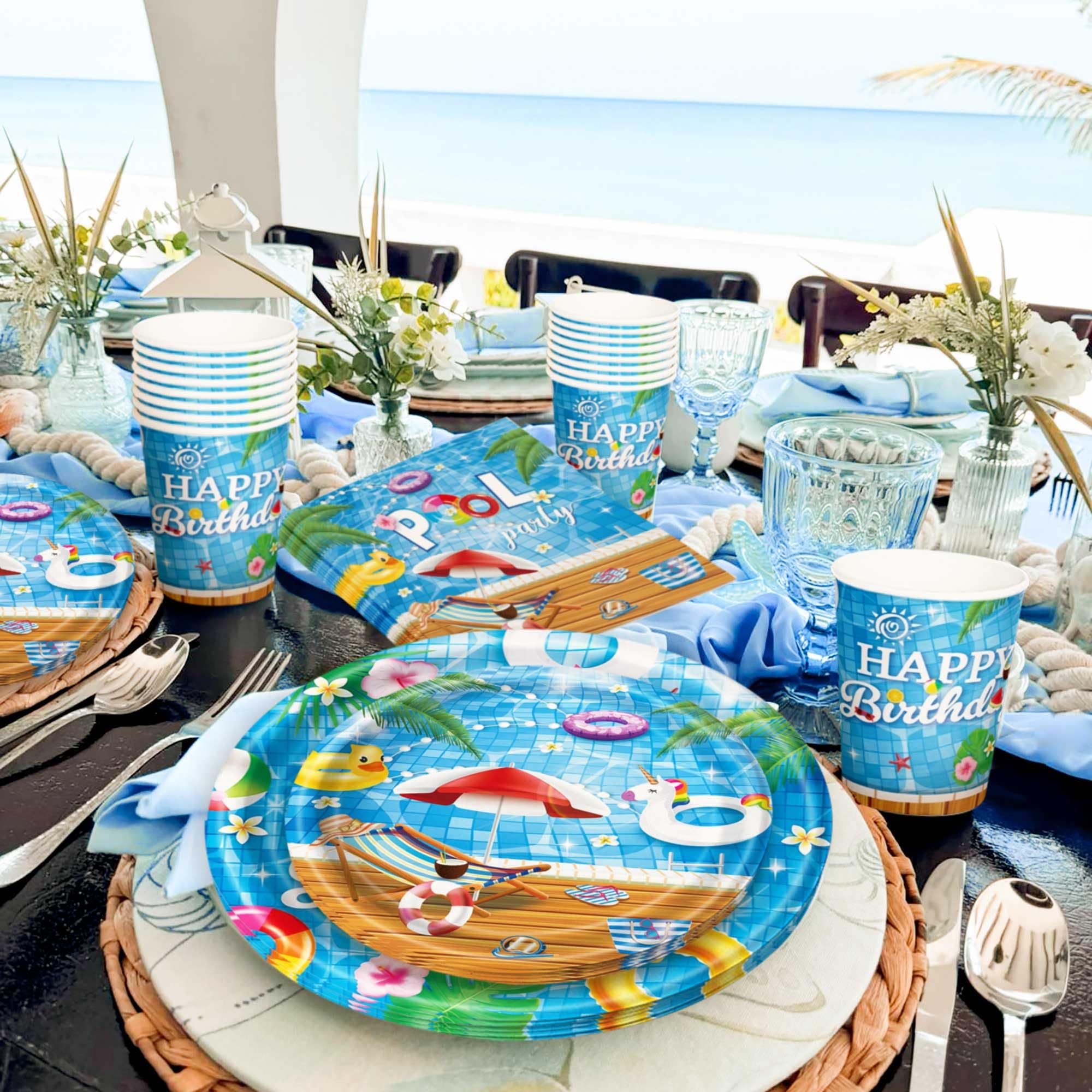 Forniture Estive per Feste in Spiaggia, 20 Ospiti Set per Feste