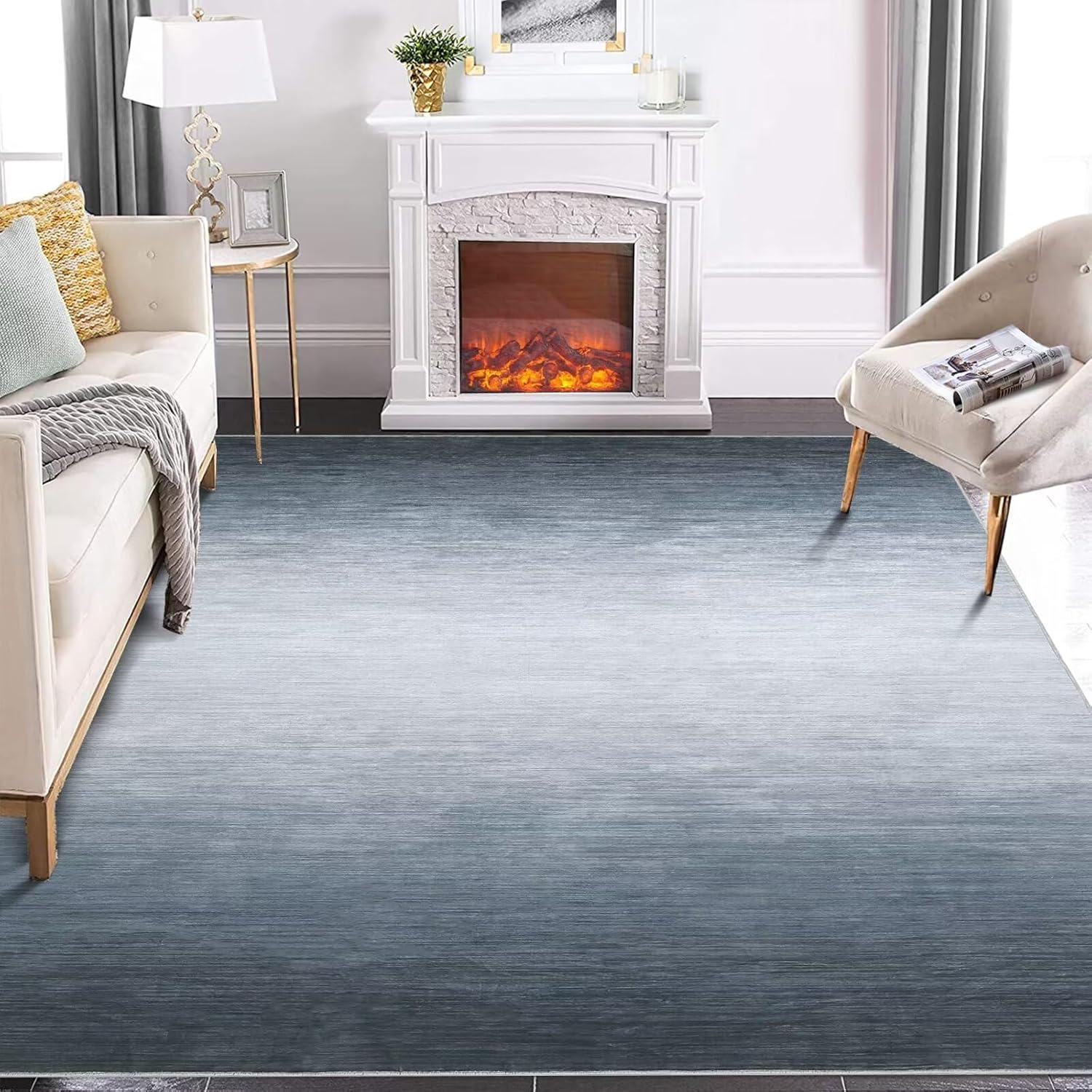 GlowSol Area Rug 3x5 Machine Washable Rug Modern Ombre Area