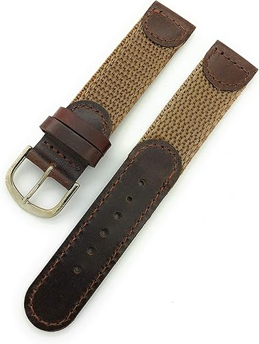 Correa de reloj de cuero de nailon de lona de 0.787 in estilo suizo del ej