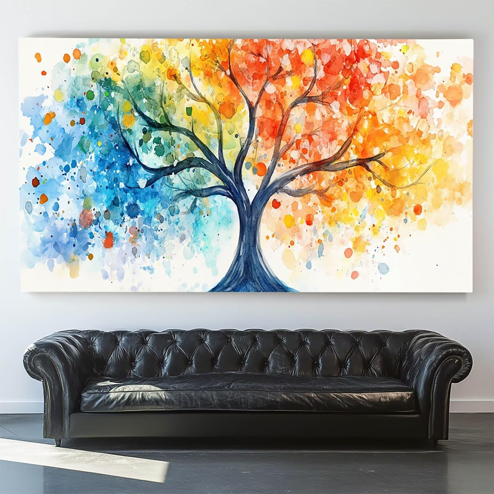 Pintar por Numeros Adultos Árbol, Pintar por Numeros Niños Kit Manualidades Adultos Planta Cuadros para Pintar por Numeros Pintura Acrílico, Cuadros Decorativos Regalos Para Mujer 80X160cm 7w-A-H