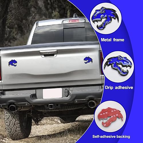 Miniatura 5 de Emblema de dinosaurio insignias de metal para Dodge RAM TRX 1500 2500 3500  Pégalas en cualquier lugar (un par) (azul)