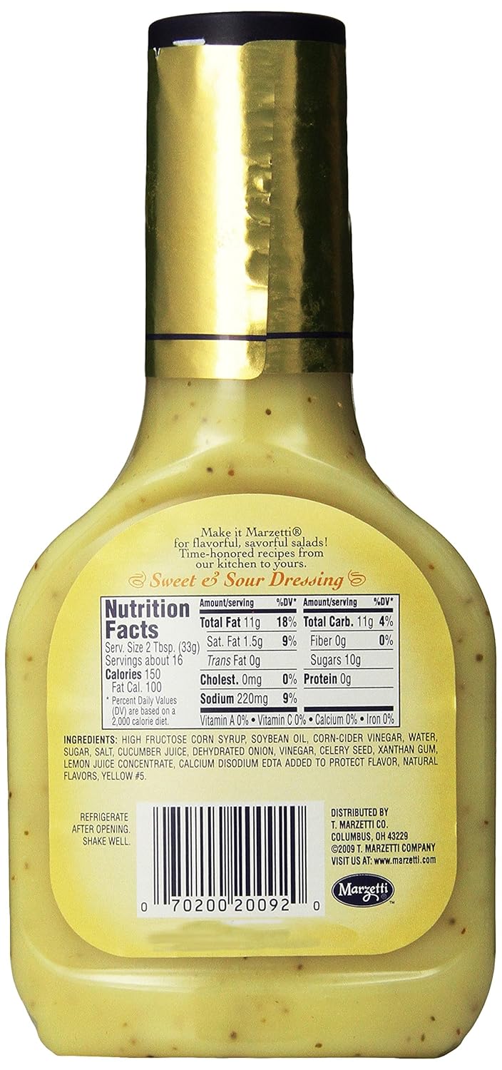 Marzetti Dressings, Sweet and Sour, 16 Ounce (Pack of 6)
